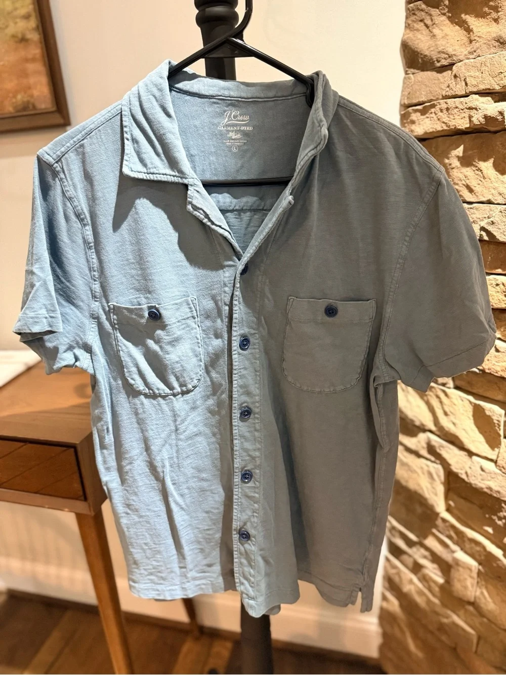 J. Crew Men’s Light Blue Short-Sleeve Button-Up Shirt